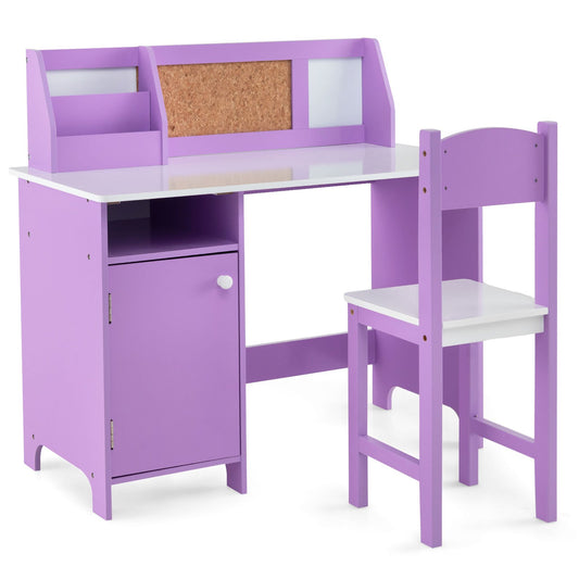 Kids Table and Chair Set for Arts  Crafts  Homework  Home School, Purple