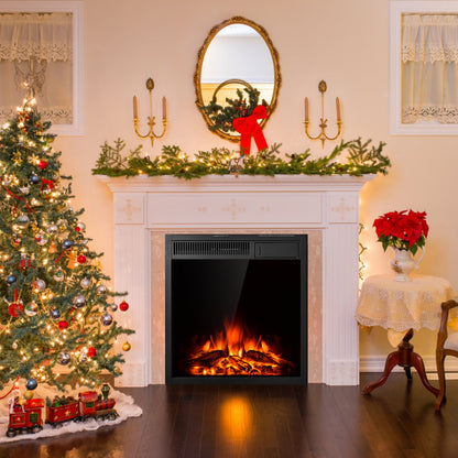 22.5 Inch Electric Fireplace Insert Freestanding and Recessed Heater, Black Fireplaces at Gallery Canada