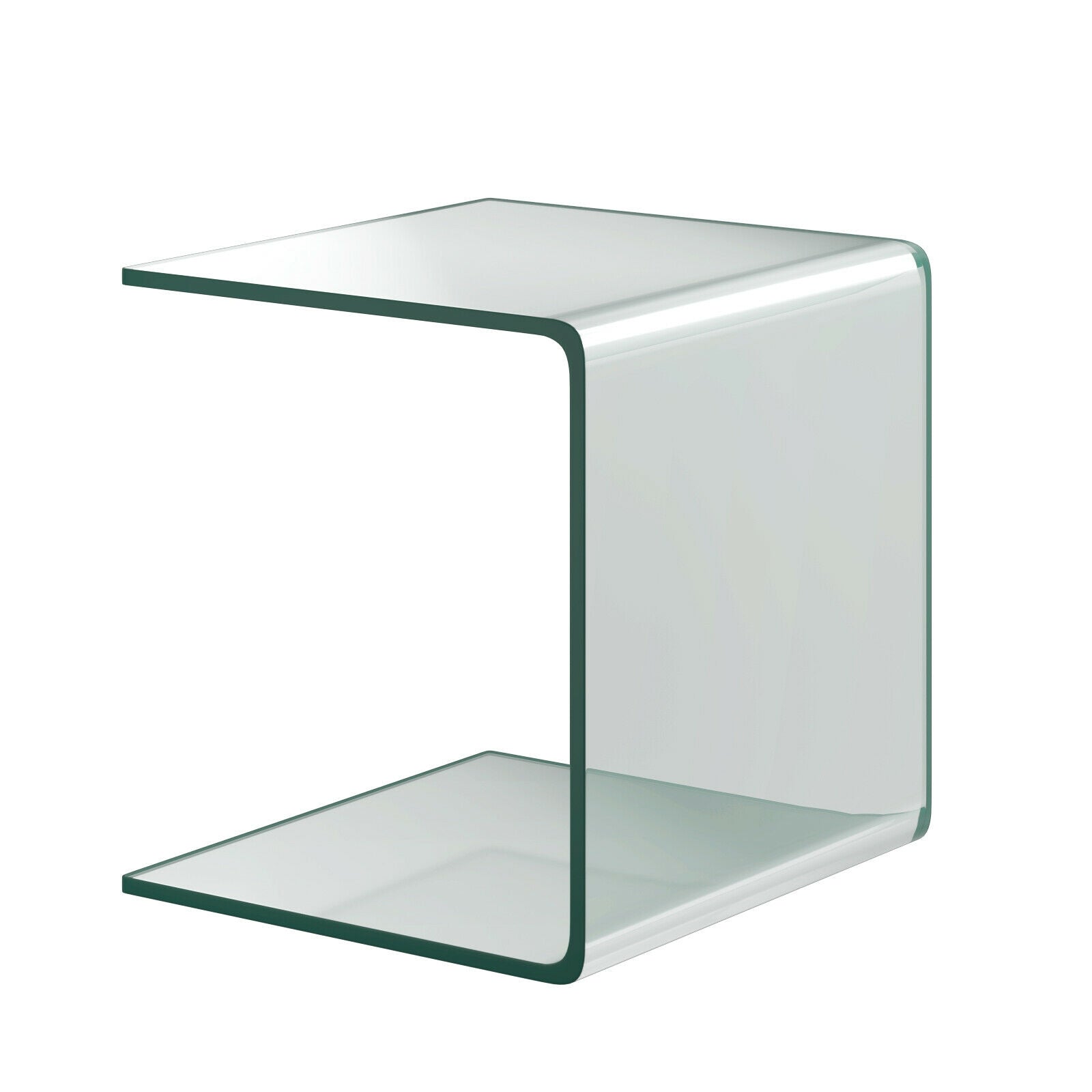 Tempered Waterfall End Table, 18 x 18 x 16 Inch, Non-Slip Pad End & Side Tables at Gallery Canada