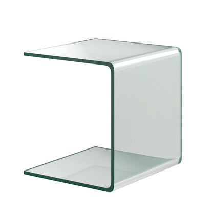 Tempered Waterfall End Table, 18 x 18 x 16 Inch, Non-Slip Pad End & Side Tables Options at Gallery Canada