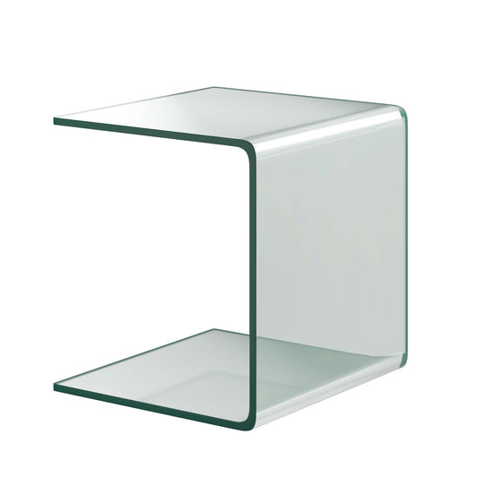 Tempered Waterfall End Table, 18 x 18 x 16 Inch, Non-Slip Pad End & Side Tables Options at Gallery Canada