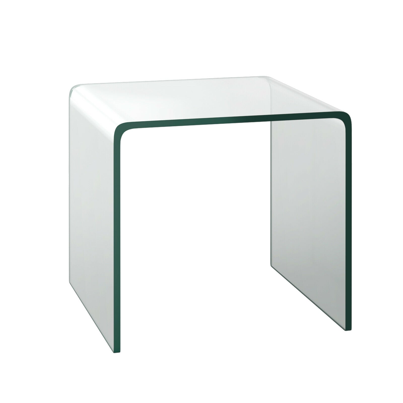 Tempered Waterfall End Table, 18 x 18 x 16 Inch, Non-Slip Pad End & Side Tables at Gallery Canada