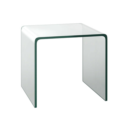 Tempered Waterfall End Table, 18 x 18 x 16 Inch, Non-Slip Pad End & Side Tables at Gallery Canada