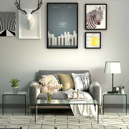 Tempered Waterfall End Table, 18 x 18 x 16 Inch, Non-Slip Pad End & Side Tables at Gallery Canada