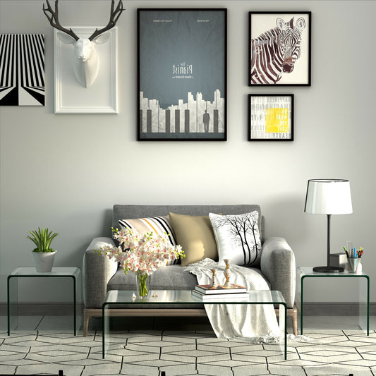 Tempered Waterfall End Table, 18 x 18 x 16 Inch, Non-Slip Pad End & Side Tables Options at Gallery Canada