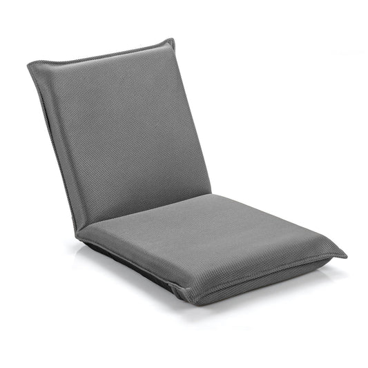 Adjustable 6 positions Folding Lazy Man Sofa Chair Floor Chair, Gray - Gallery Canada