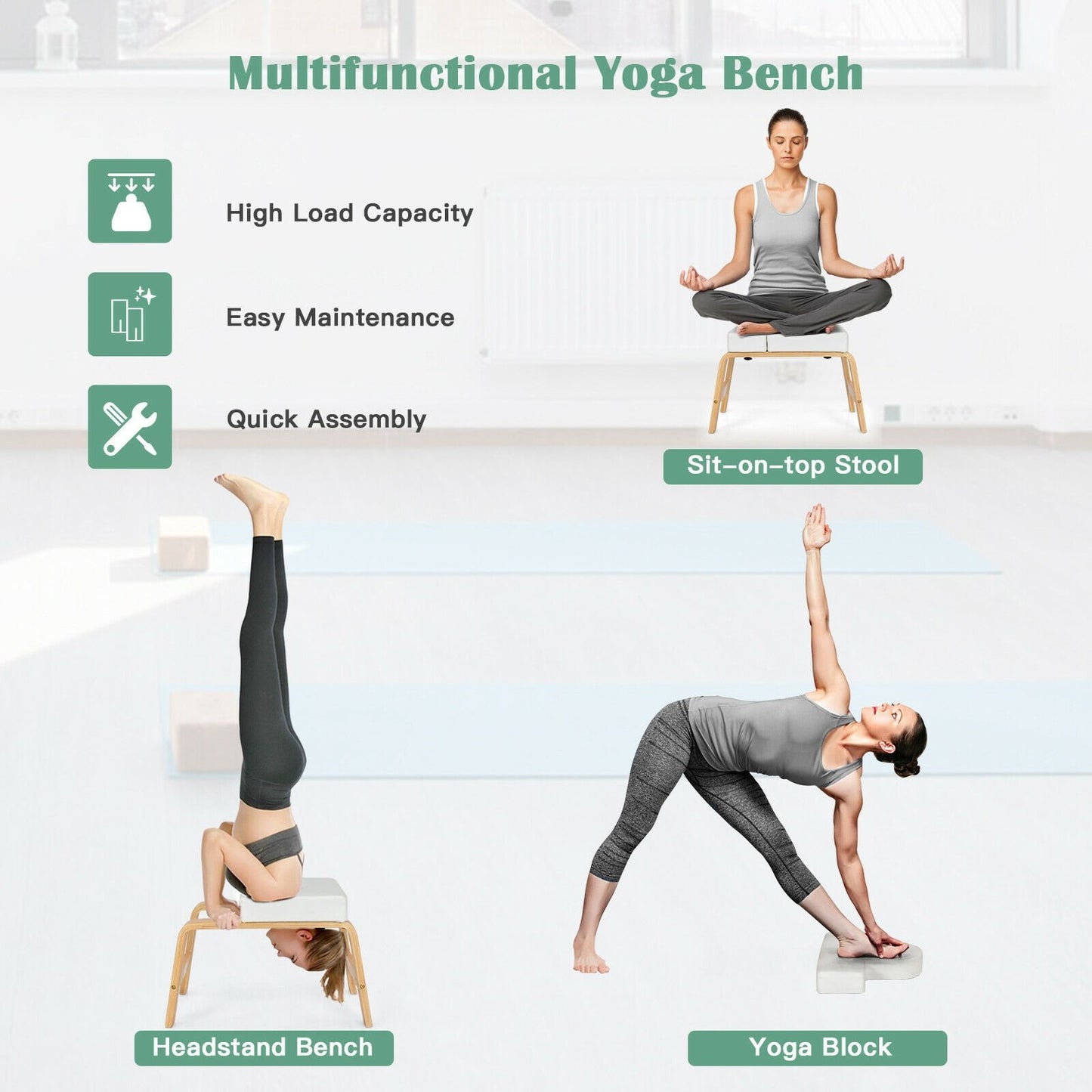Yoga Headstand Bench Thick Pad for Relieve Fatigue and Body Building, White at Gallery Canada