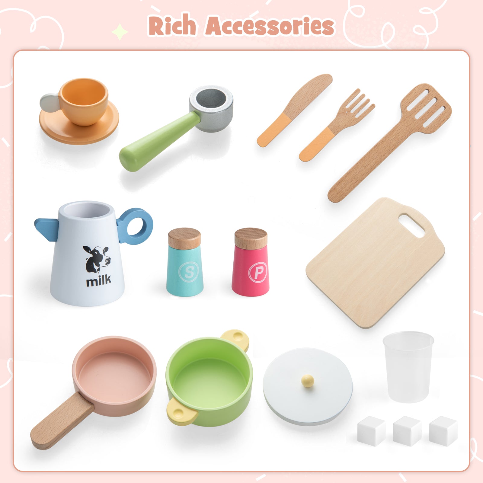 Kids Kitchen Playset with Microwave and Coffee Maker for Ages 3+, Pink Play Kitchen Sets at Gallery Canada