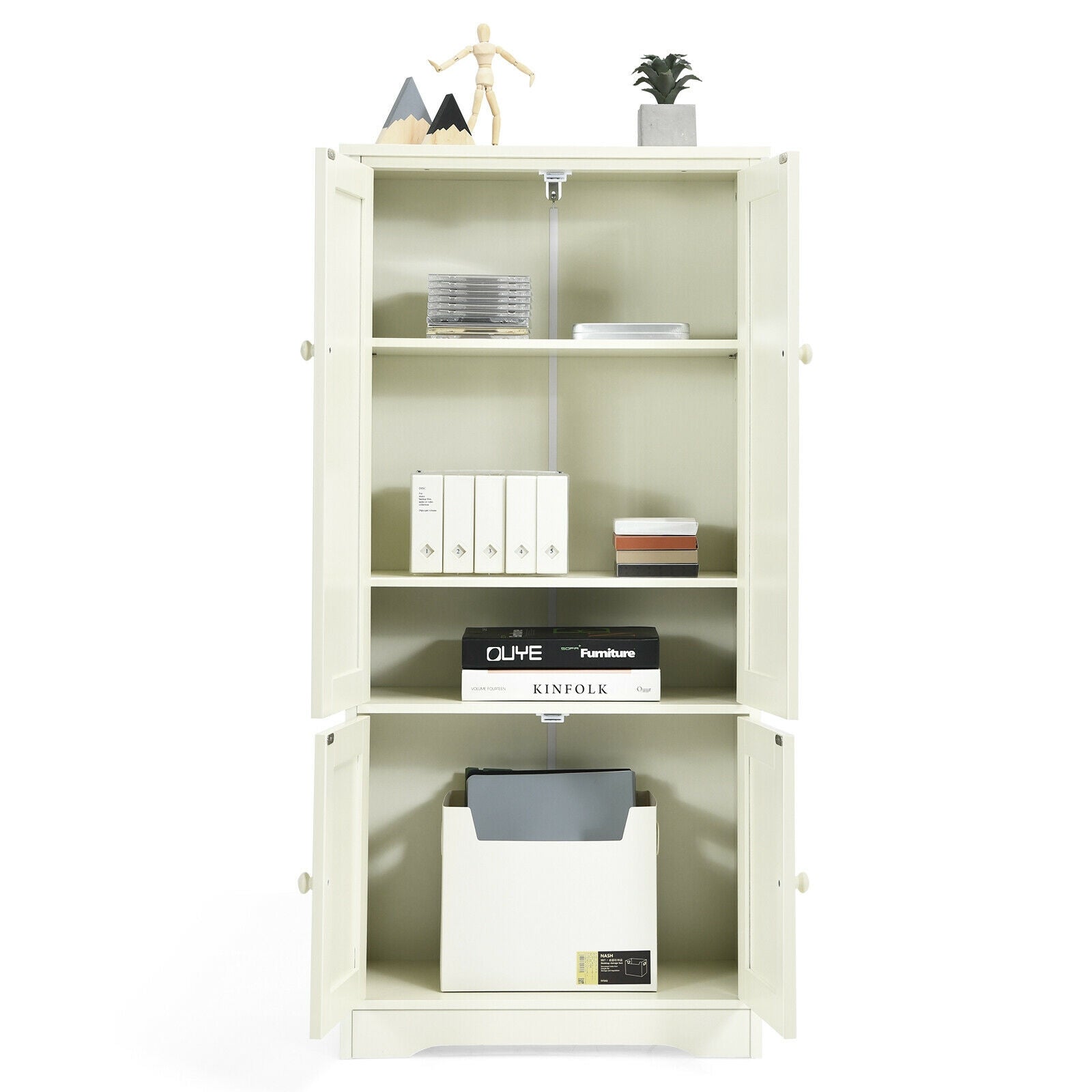 Accent Floor Storage Cabinet with Adjustable Shelves Antique 2-Door, White Armoires & Wardrobes at Gallery Canada