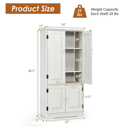 Accent Floor Storage Cabinet with Adjustable Shelves Antique 2-Door, White Armoires & Wardrobes at Gallery Canada