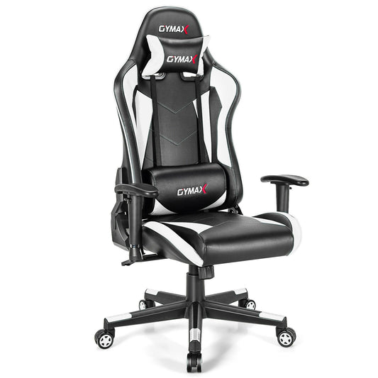 Gaming Chair Adjustable Swivel Racing Style Computer Office Chair, White at Gallery Canada