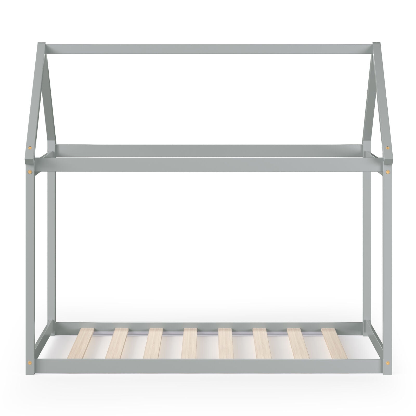 Stable Kids Platform Floor Bed with Roof and Heavy-Duty Slats, Gray Simple Bed Frame at Gallery Canada