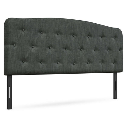 Faux Linen Headboard with Adjustable Heights, Dark Gray Headboards at Gallery Canada