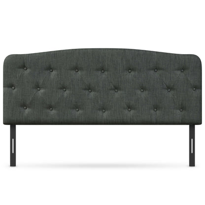 Faux Linen Headboard with Adjustable Heights, Dark Gray Headboards at Gallery Canada