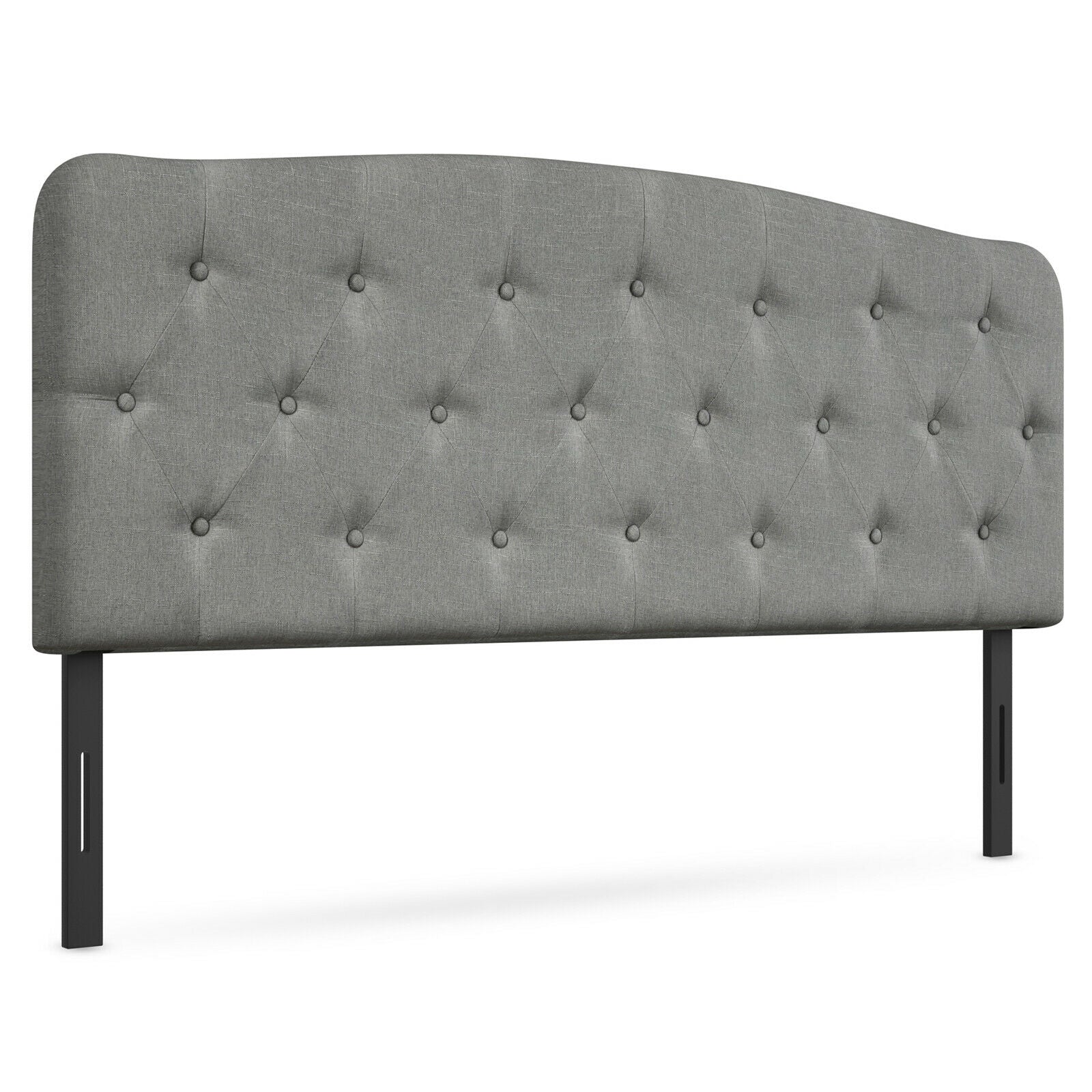 Faux Linen Headboard, Adjustable Heights, Light Gray Headboards Light Gray at Gallery Canada