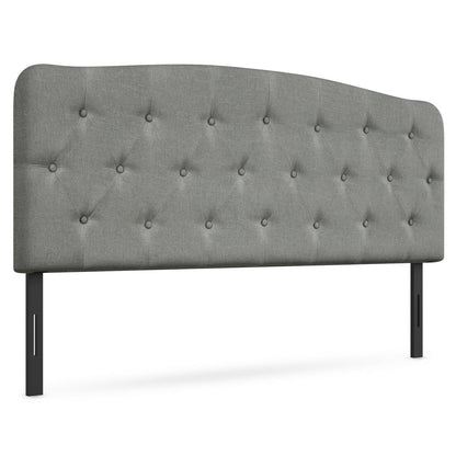 Faux Linen Headboard, Adjustable Heights, Light Gray Headboards Light Gray at Gallery Canada