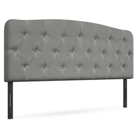 Faux Linen Headboard, Adjustable Heights, Light Gray Headboards Light Gray at Gallery Canada
