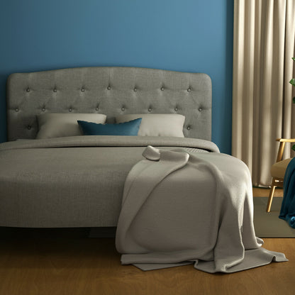 Faux Linen Headboard with Adjustable Heights, Light Gray Headboards at Gallery Canada