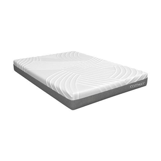 75L x 54W x 8H Memory Foam Mattress with Jacquard Fabric Cover-Queen Size, White