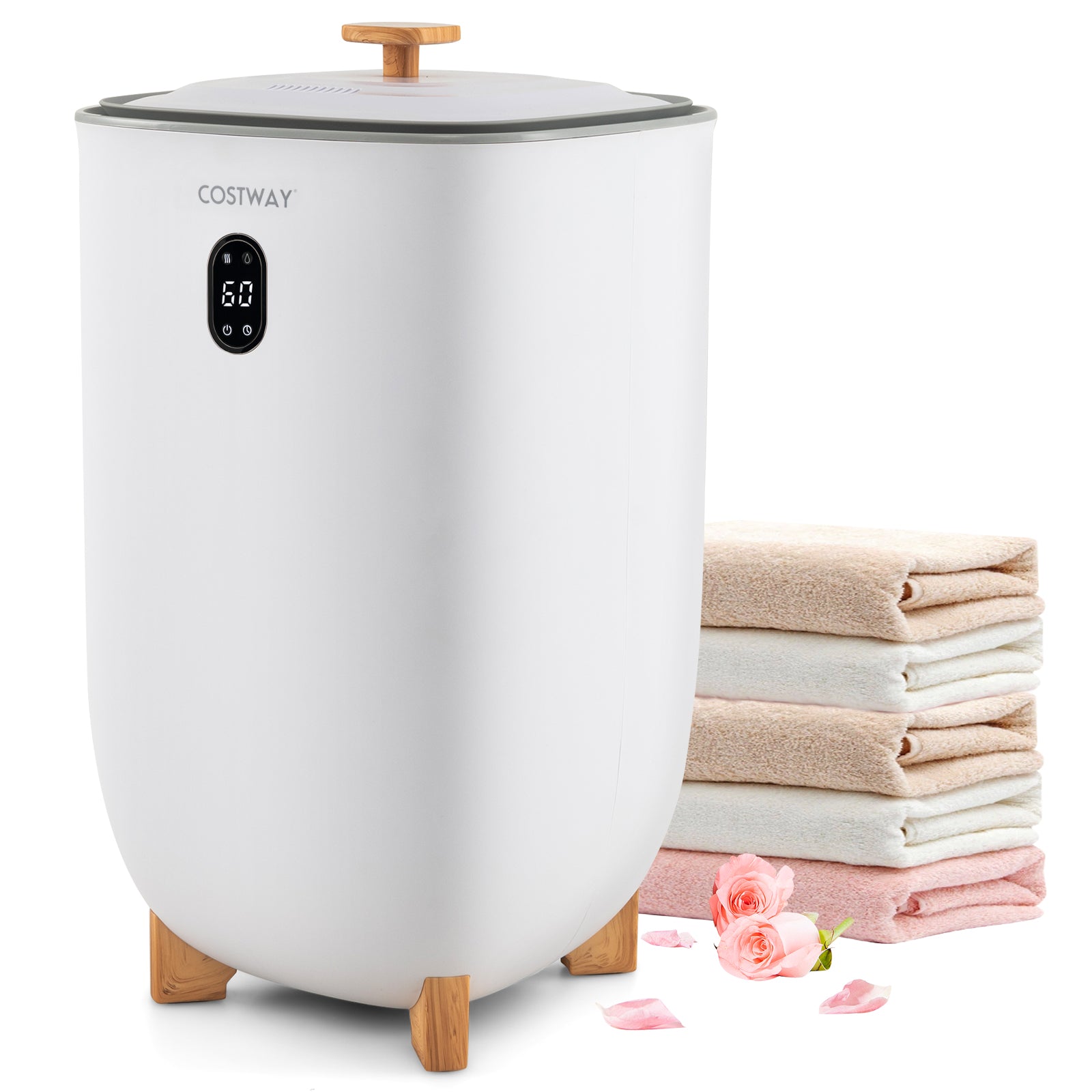 35L Large Towel Warmer Bucket, Auto Shut-Off, White Dryers White at Gallery Canada