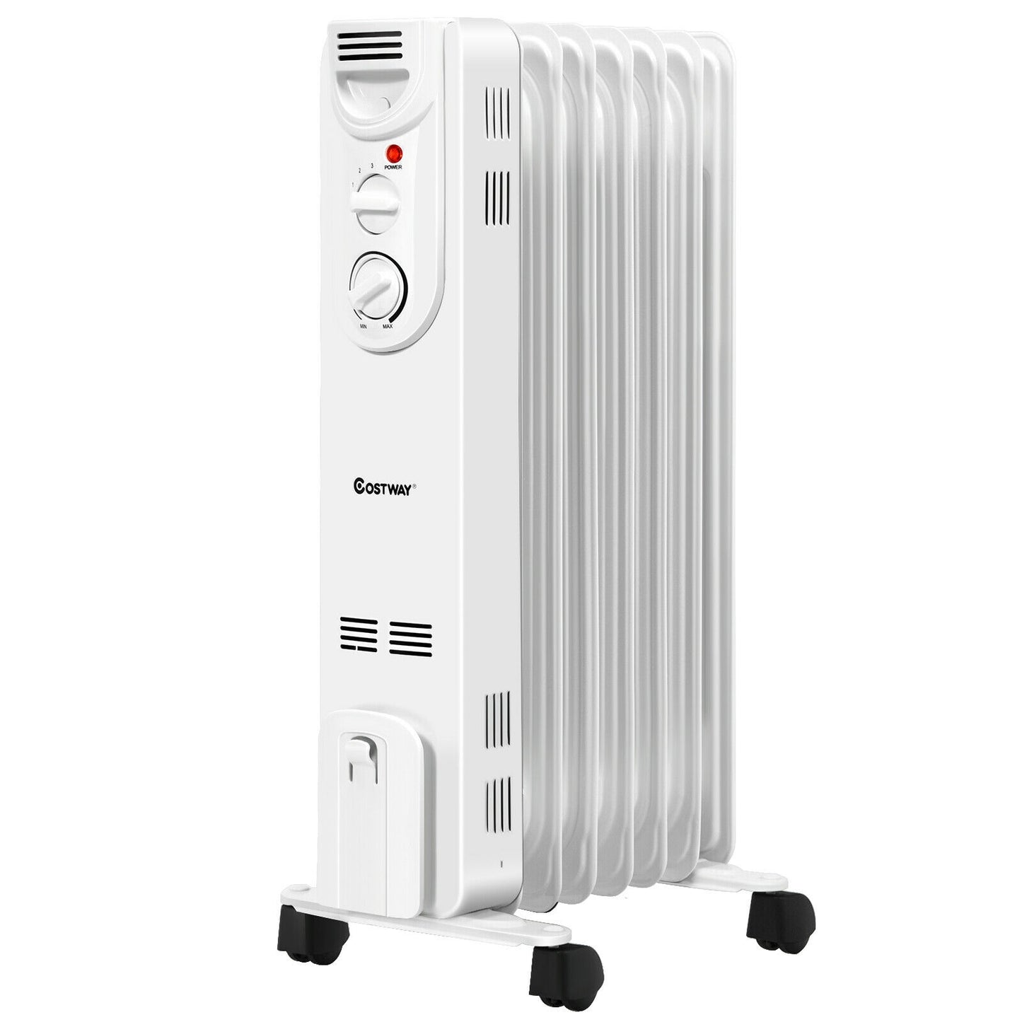 1500W Electric Space Heater with 3 Heat Settings and Safe Protection, White Space Heaters at Gallery Canada