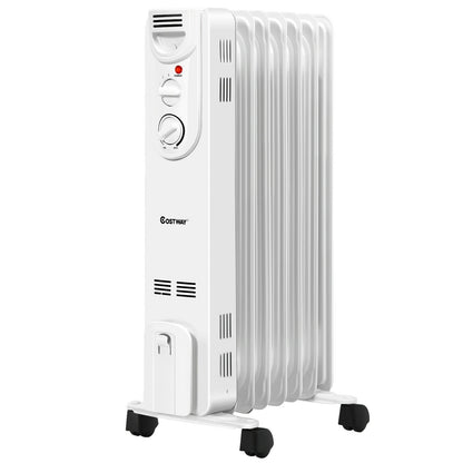 1500W Electric Space Heater with 3 Heat Settings and Safe Protection, White Space Heaters at Gallery Canada