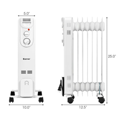 1500W Electric Space Heater with 3 Heat Settings and Safe Protection, White Space Heaters at Gallery Canada