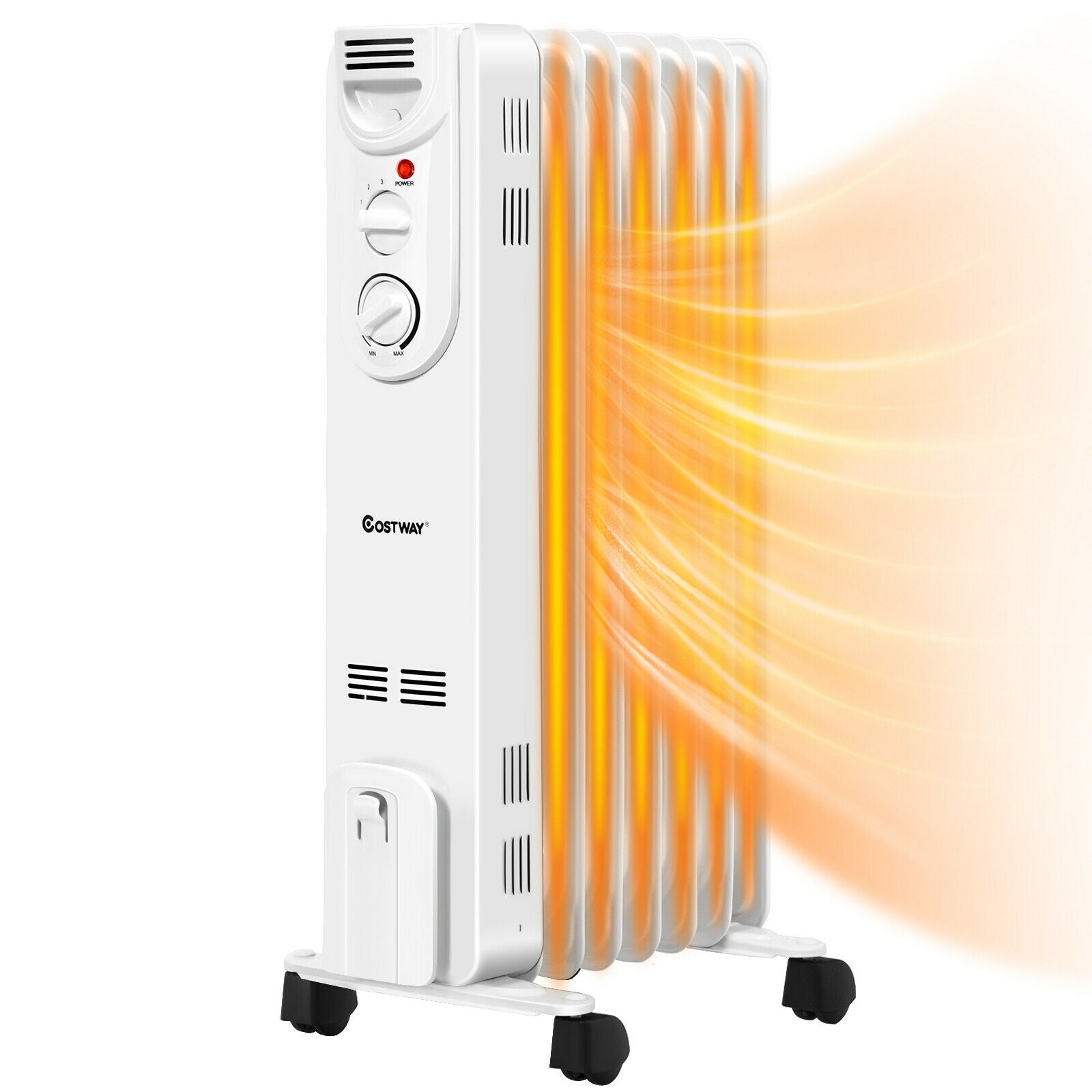 1500W Electric Space Heater with 3 Heat Settings and Safe Protection, White Space Heaters at Gallery Canada