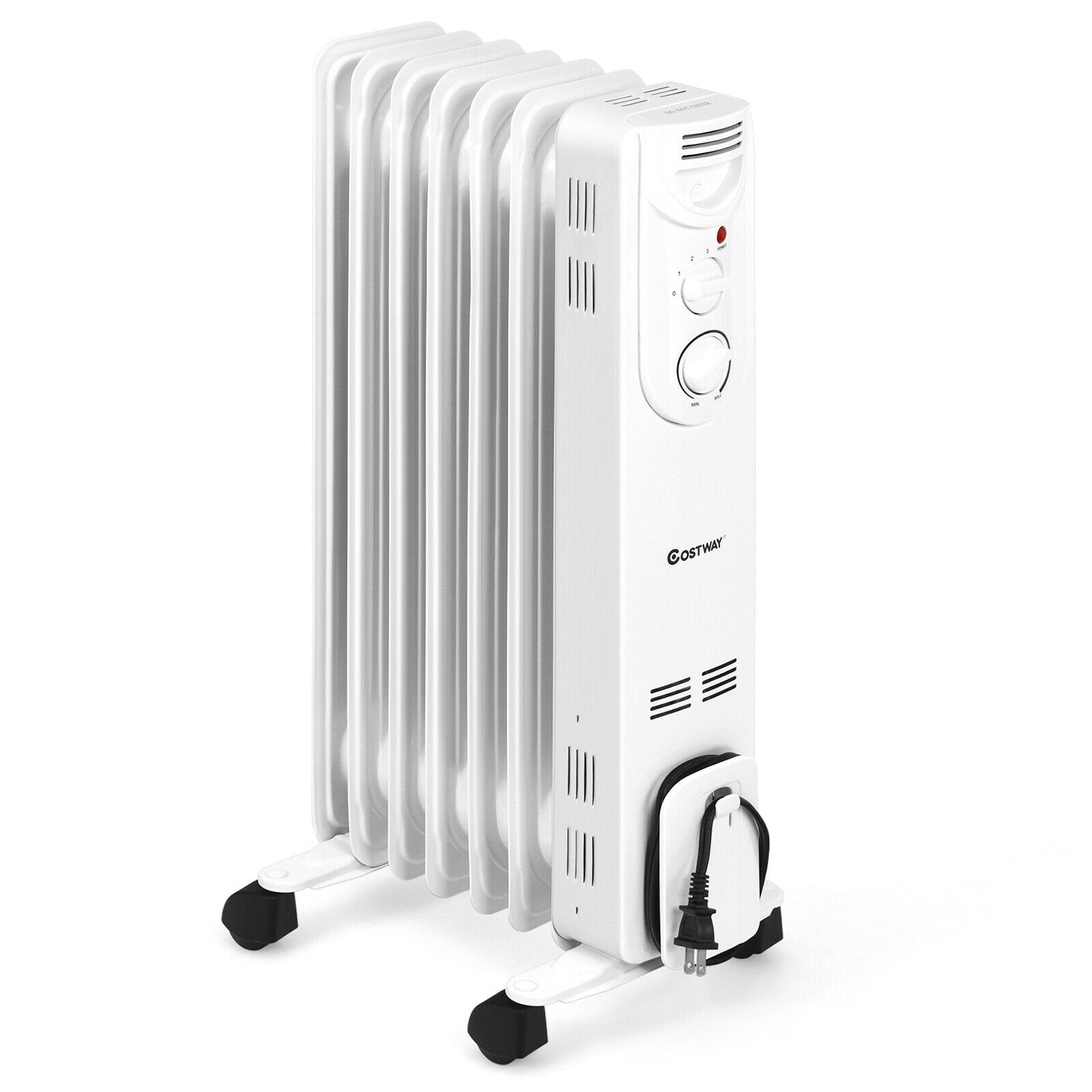 1500W Electric Space Heater with 3 Heat Settings and Safe Protection, White Space Heaters White at Gallery Canada