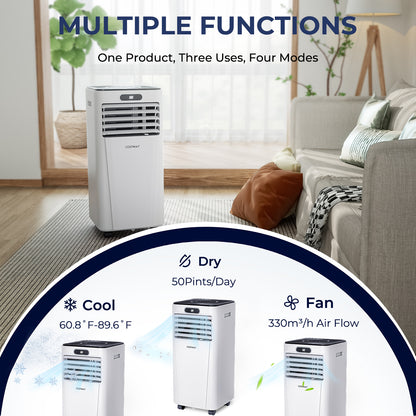 10000 BTU 4-in-1 Portable Air Conditioner with Dehumidifier and Fan Mode, White Air Conditioners at Gallery Canada
