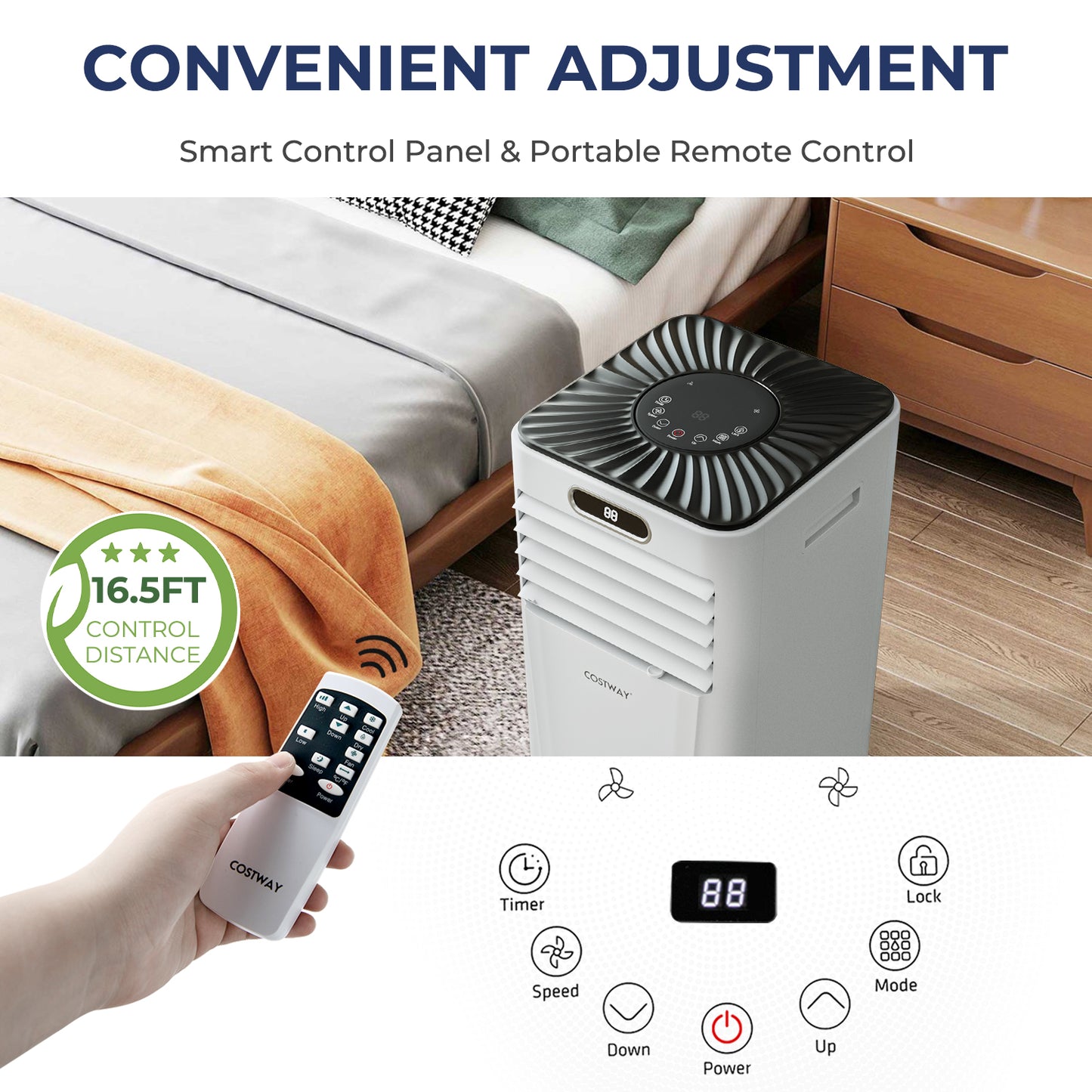 10000 BTU 4-in-1 Portable Air Conditioner with Dehumidifier and Fan Mode, White Air Conditioners at Gallery Canada