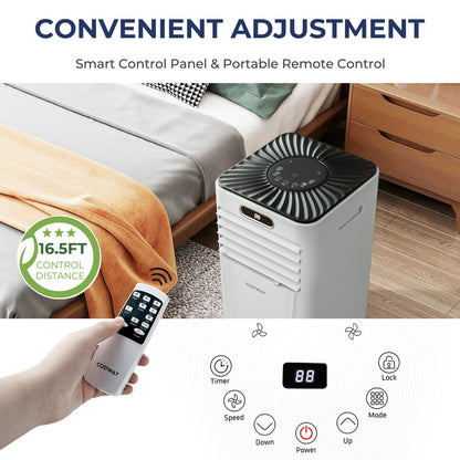 10000 BTU 4-in-1 Portable Air Conditioner with Dehumidifier and Fan Mode, White - Gallery Canada