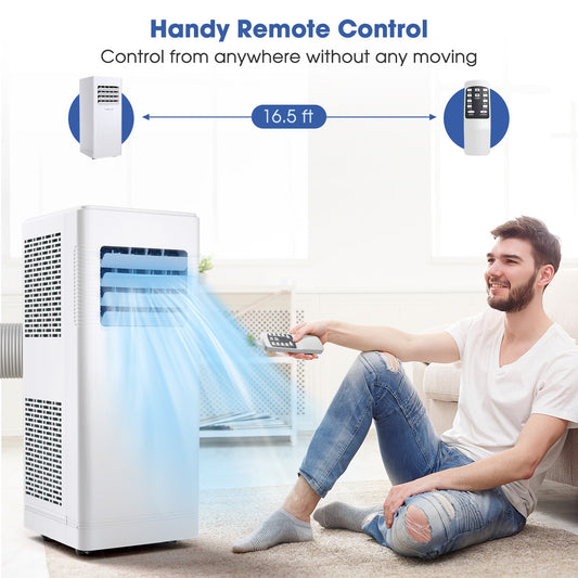 3-in-1 Portable Air Conditioner with Cooling Fan Dehumidifier Function-10000 BTU, White - Gallery Canada