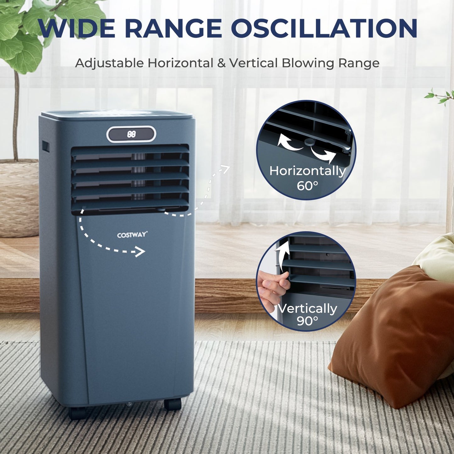 10000 BTU Portable Air Conditioner with Remote Control, Dark Blue - Gallery Canada