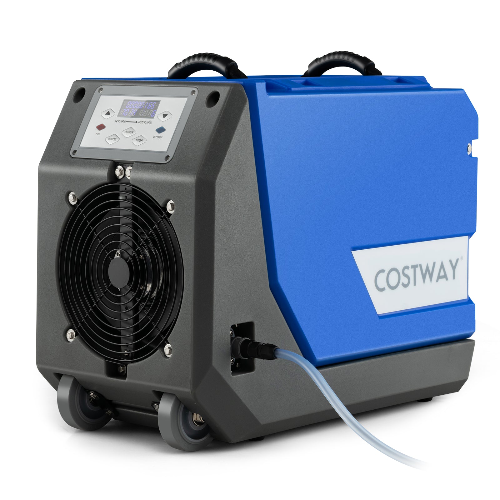 180 PPD Commercial Dehumidifier with Pump Drain Hose and Wheels, Blue Dehumidifiers Blue at Gallery Canada