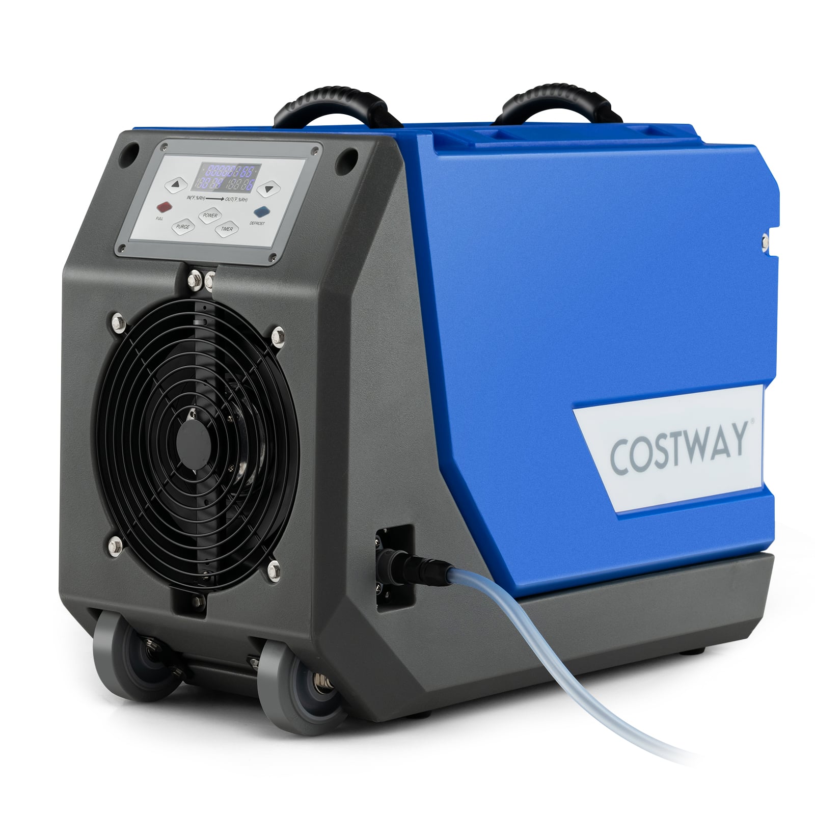 180 PPD Commercial Dehumidifier, With Pump Drain Hose And Wheels, Blue Dehumidifiers Blue at Gallery Canada