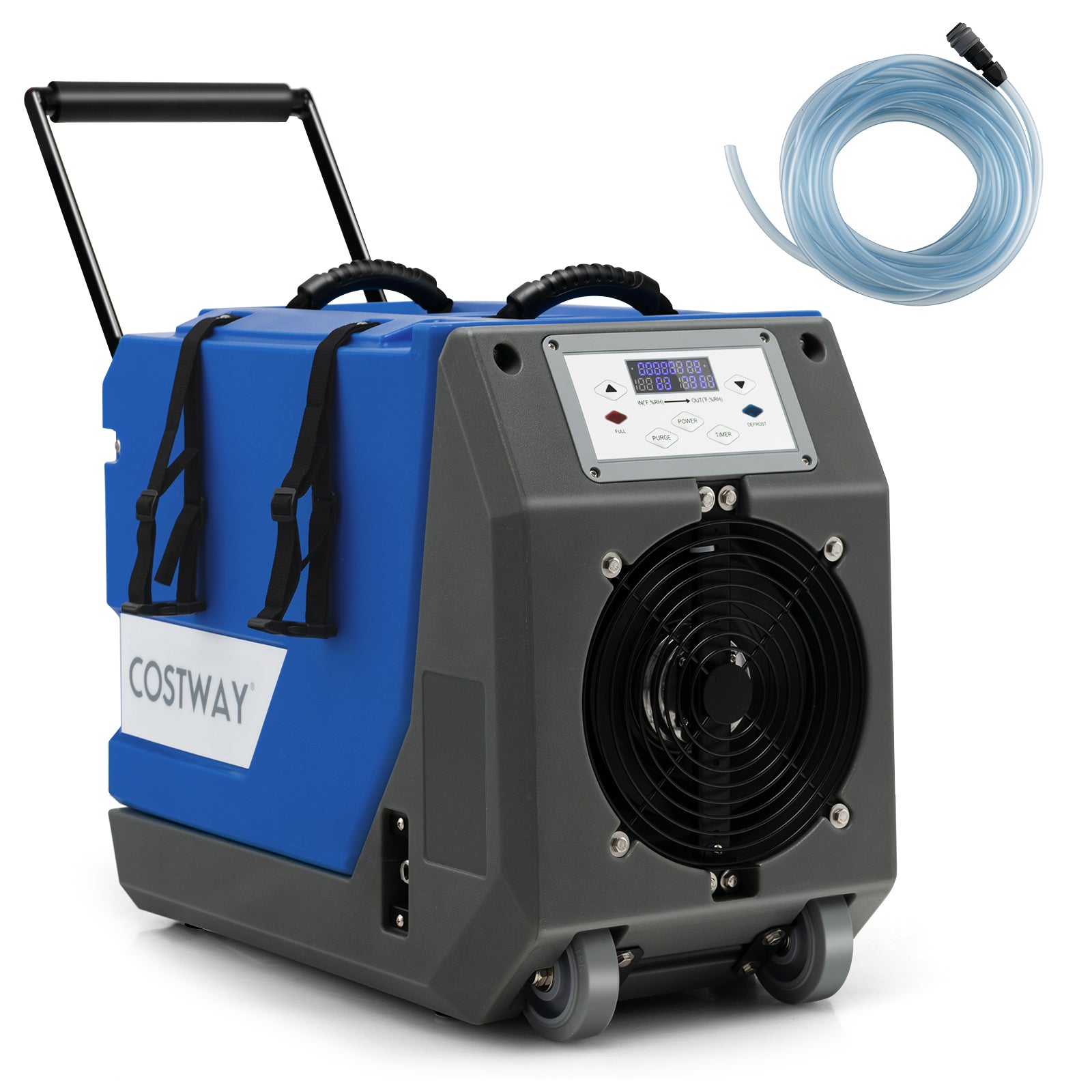 180 PPD Commercial Dehumidifier with Pump Drain Hose and Wheels, Blue Dehumidifiers at Gallery Canada
