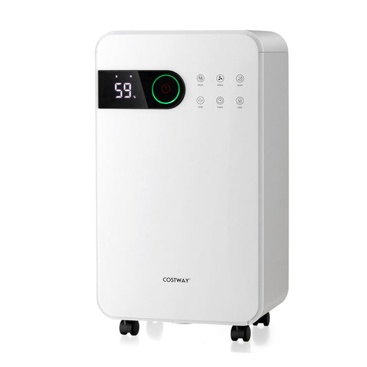 32 Pints Dehumidifier with Sleep Mode and 24H Timer for Home Basement, White - Gallery Canada