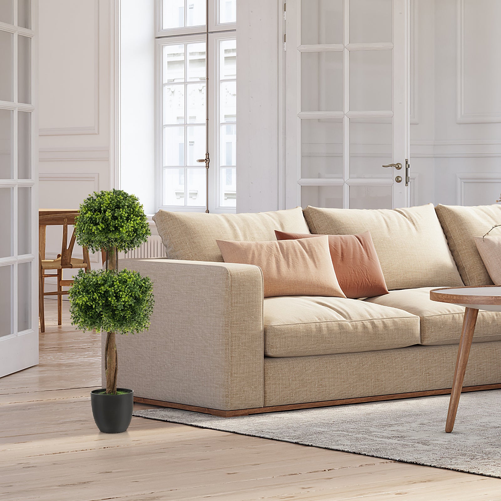 40 Inch Artificial Boxwood Topiary Ball Tree for Front Porch Patio Home, Green Faux Plants at Gallery Canada