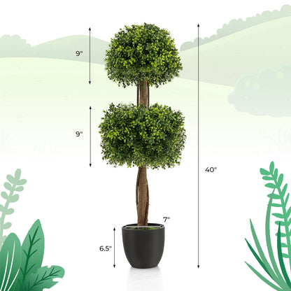 40 Inch Artificial Boxwood Topiary Ball Tree for Front Porch Patio Home, Green Faux Plants at Gallery Canada