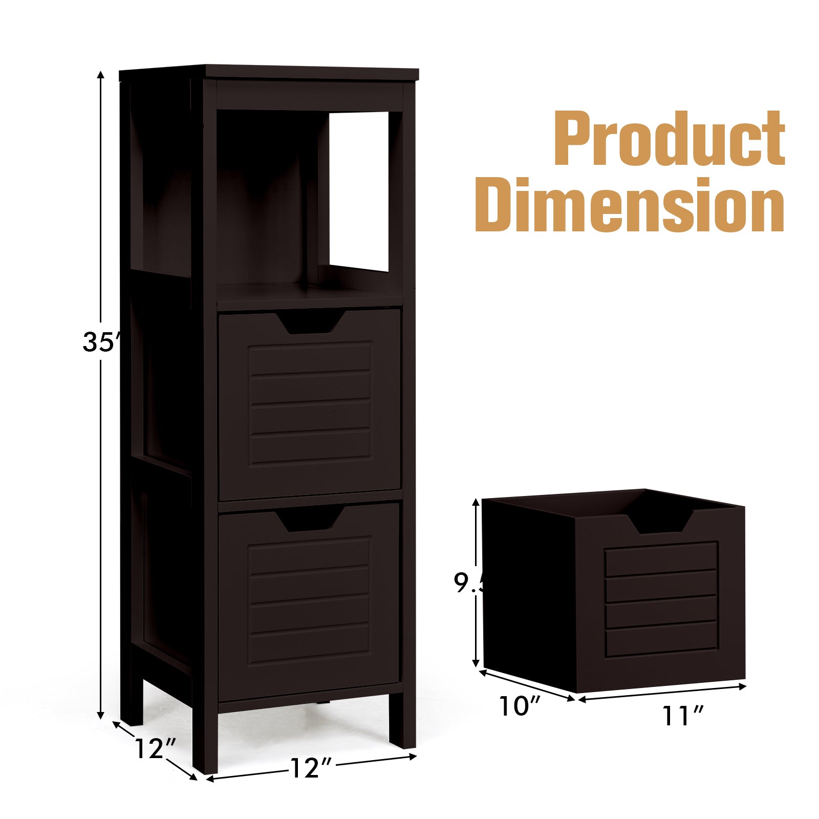 Wooden Floor Cabinet, Multifunction Storage Rack, Brown Floor Cabinets at Gallery Canada