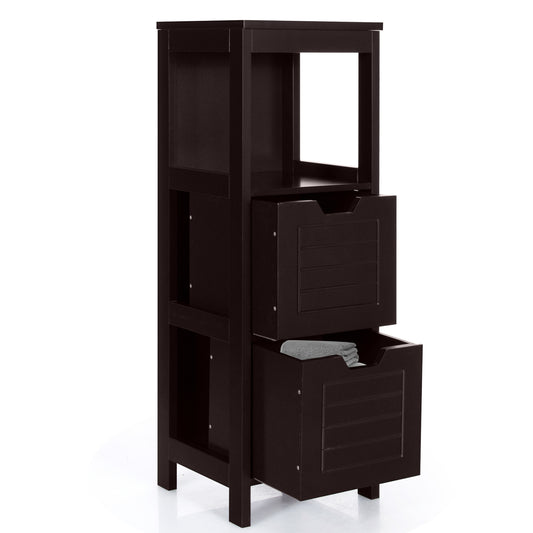 Wooden Floor Cabinet, Multifunction Storage Rack, Brown Floor Cabinets Brown at Gallery Canada