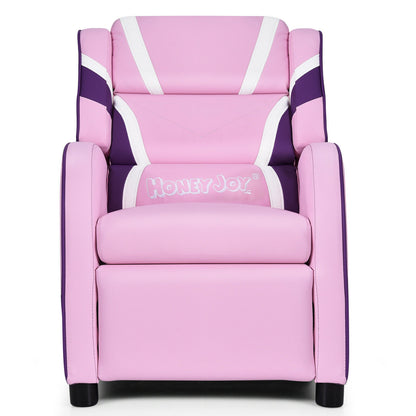 Kids Leather Recliner Chair with Side Pockets, Pink Kids Chairs & Seating at Gallery Canada