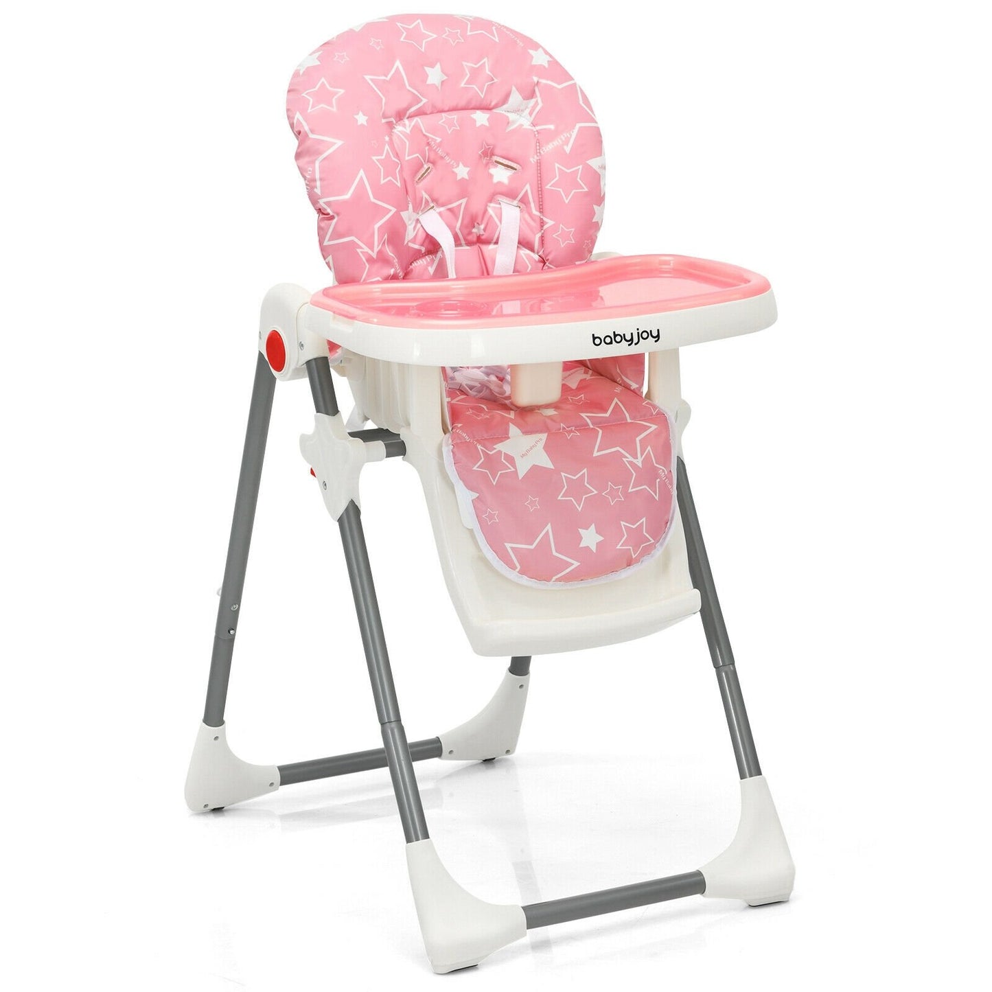 Folding Baby High Dining Chair with 6-Level Height Adjustment, Pink - Gallery Canada
