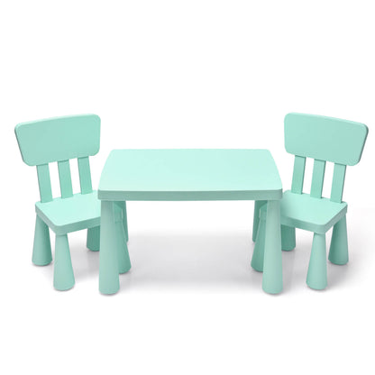 3 Pieces Toddler Multi Activity Play Dining Study Kids Table and Chair Set, Green Kids Table & Chair Sets at Gallery Canada