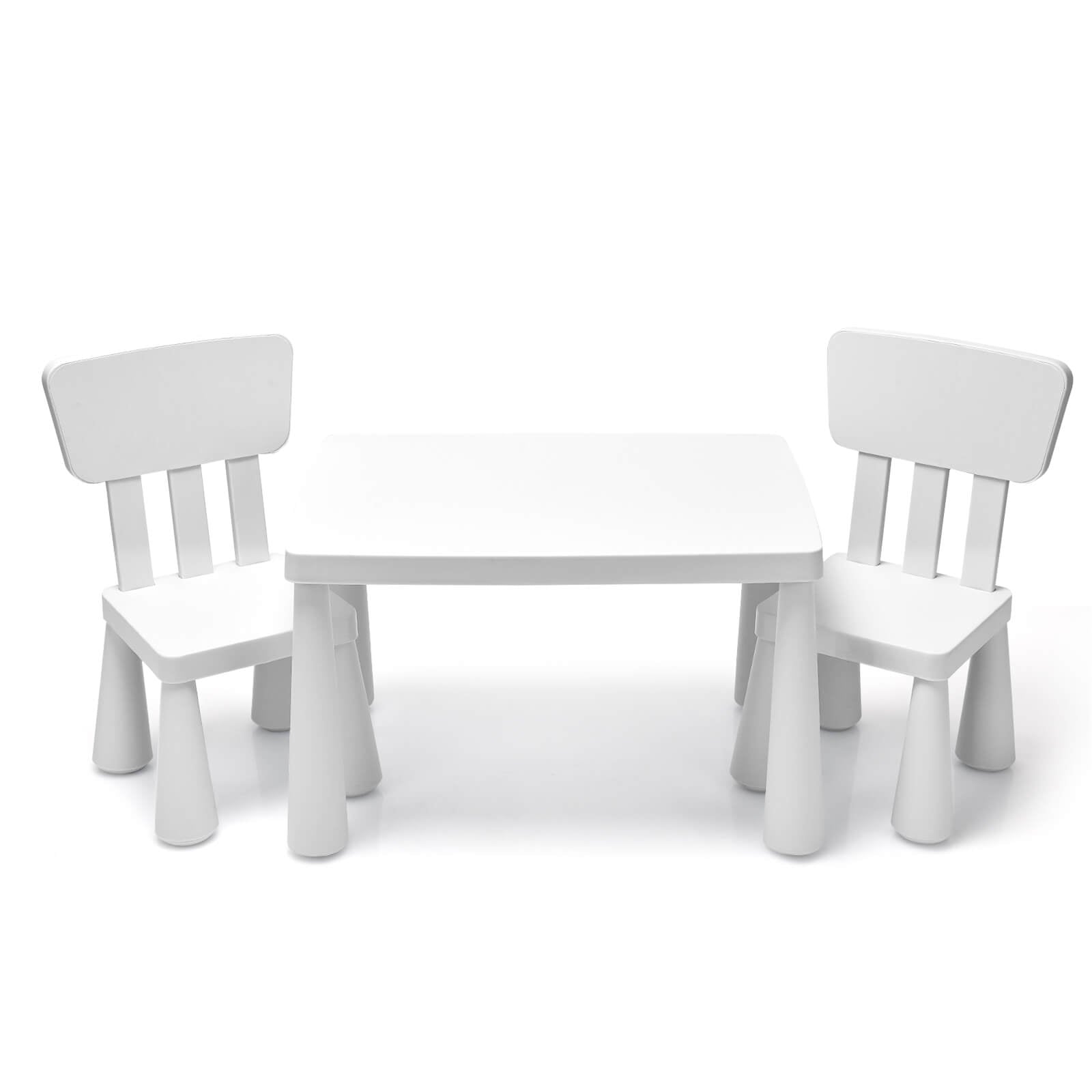 3 Pieces Toddler Multi Activity Play Dining Study Kids Table and Chair Set, White Kids Table & Chair Sets at Gallery Canada