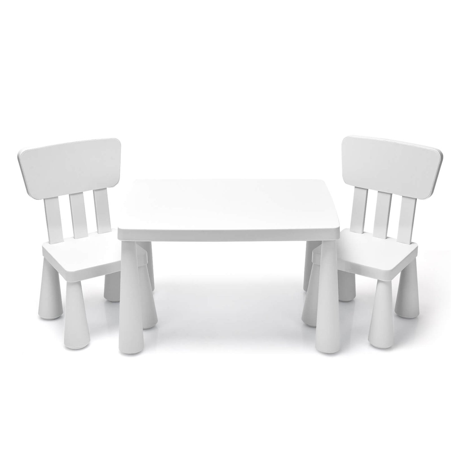 Toddler Activity Play Table And Chair Set, 3 Pieces, White