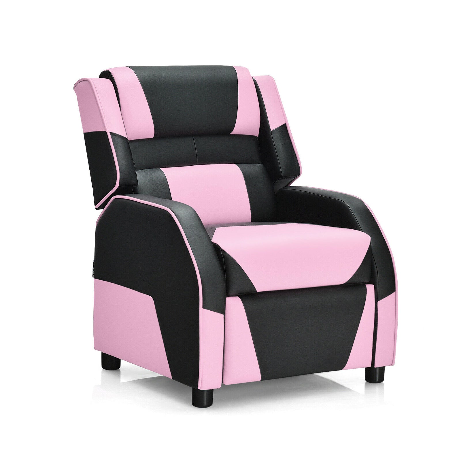 Kids Youth PU Leather Gaming Sofa Recliner with Headrest and Footrest, Pink Kids Chairs & Seating at Gallery Canada