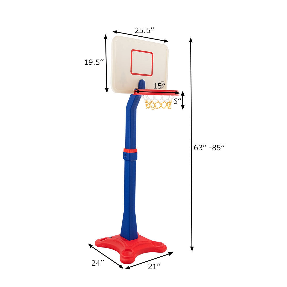 Kids Adjustable Height Basketball Hoop Stand, Multicolor Toy Sports at Gallery Canada