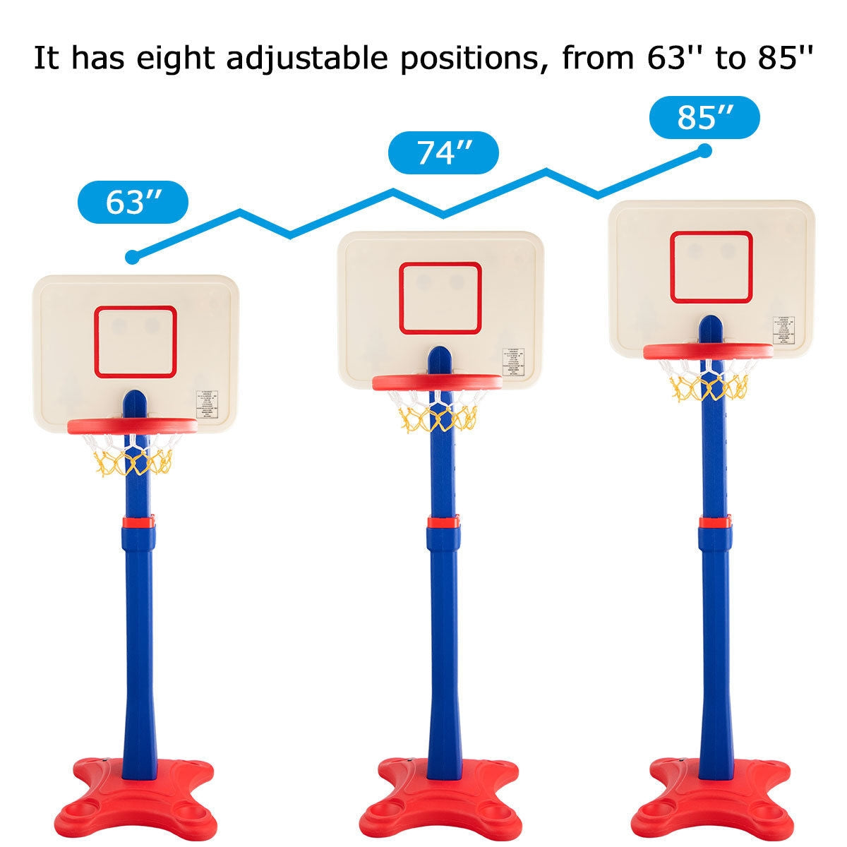 Kids Adjustable Height Basketball Hoop Stand, Multicolor Toy Sports at Gallery Canada